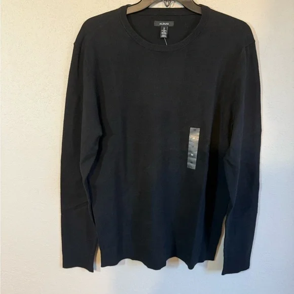 Men’s NWT M Black Alfani Casual Soft Long Sleeve Lightweight Sweater - Picture 1 of 5